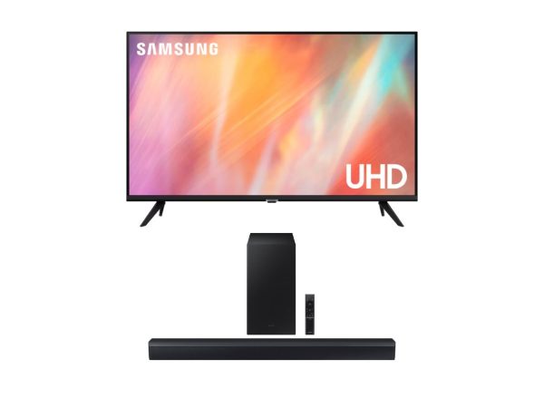 Samsung 65" AU7095 Crystal UHD 4K Smart TV INKLUDERT Samsung Lydplanke